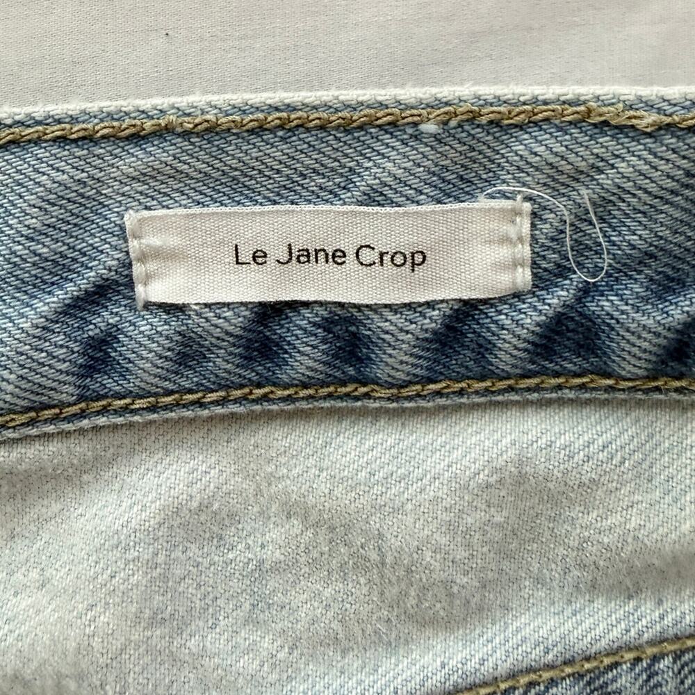 FRAME Le Jane Crop Jeans Women's 30 High Rise Wide Leg Raw Hem Denim - Picture 6 of 10